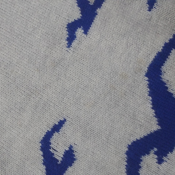 Hollister | Gray Navy Bird Knit Off The Shoulder Dolman Sweater Small - Picture 7 of 8